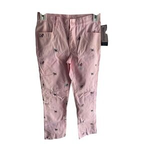 Hartstrings NEW Girls Pink Pug Print Woven Preppy Pants‎ Size 10